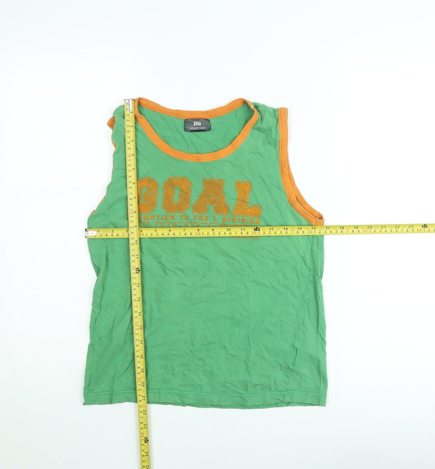 PH Industries Women's Green Cotton Sleeveless Tank Top S