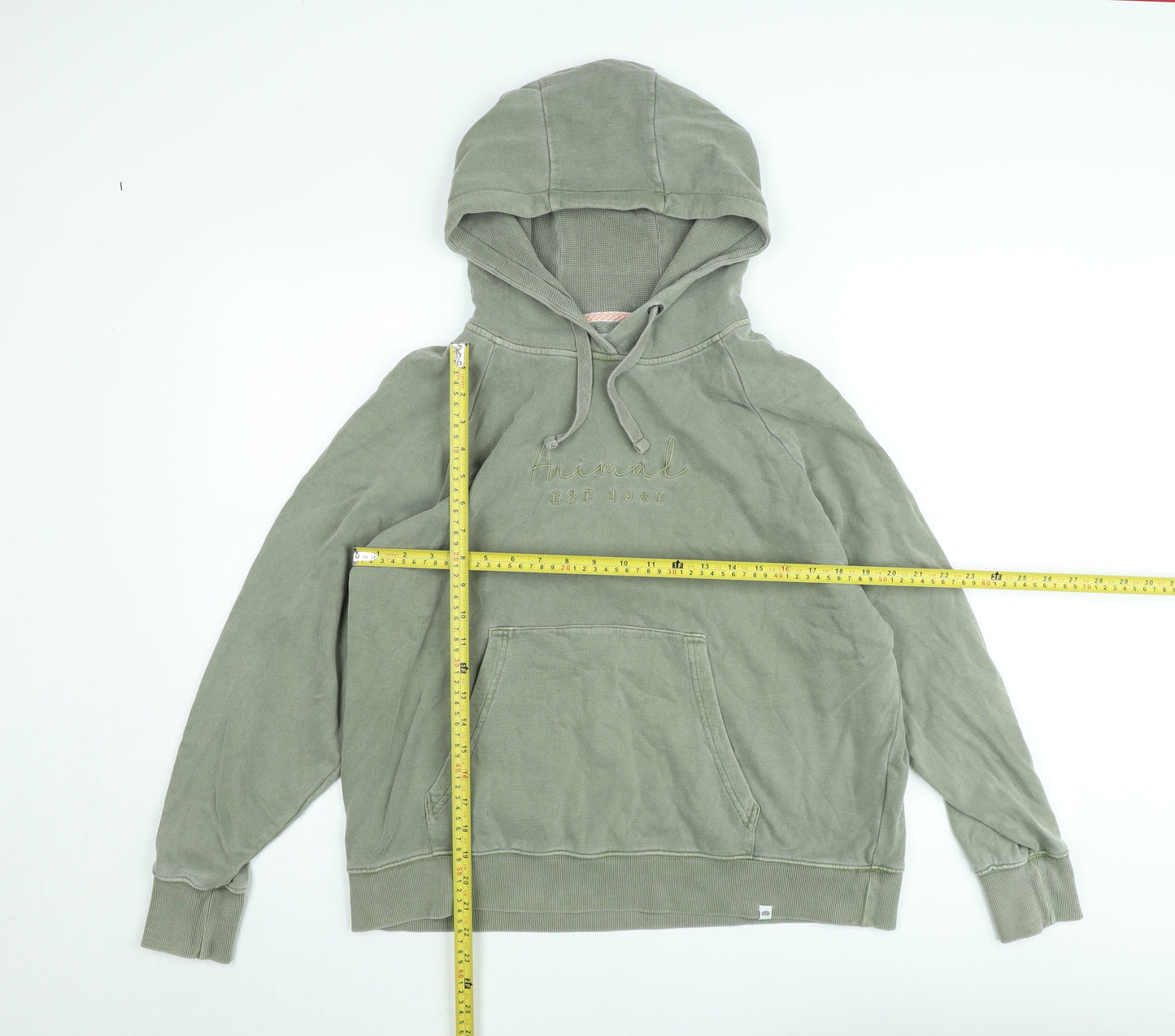 Animal Women’s Green Pullover Hoodie Size 10 Cotton Casual