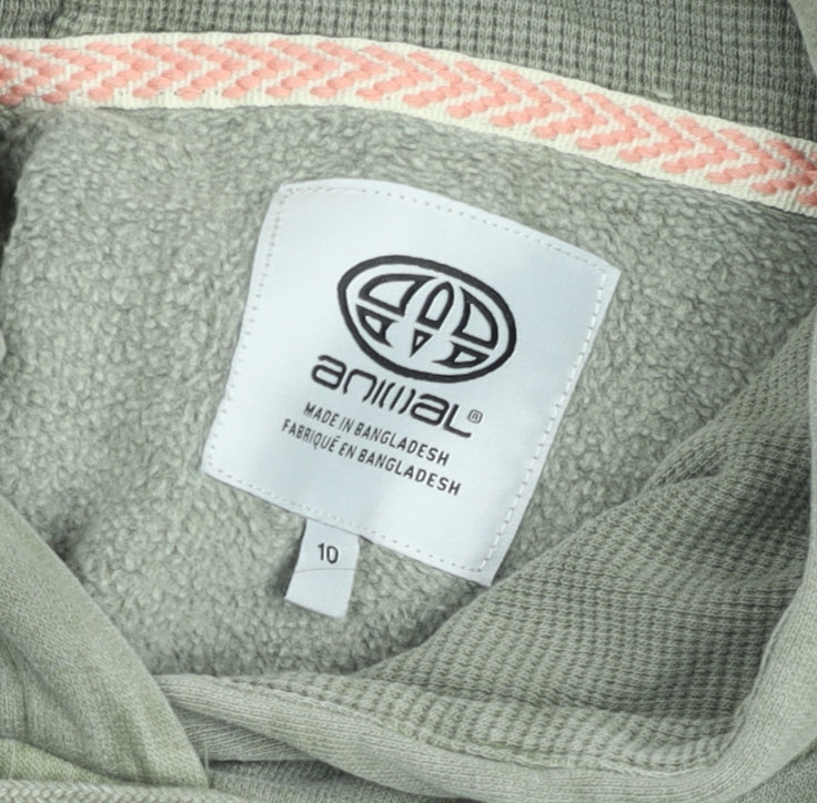 Animal Women’s Green Pullover Hoodie Size 10 Cotton Casual