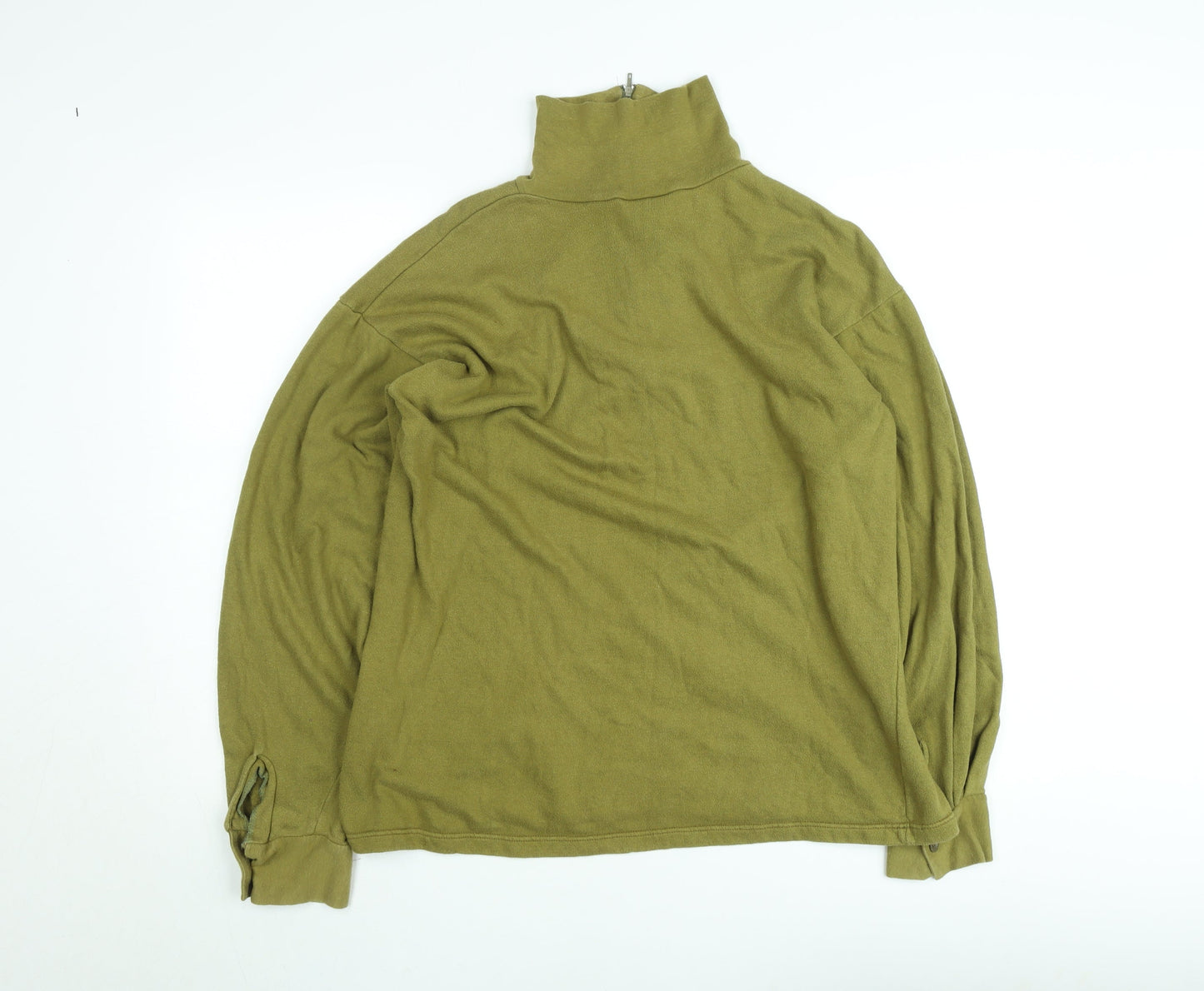 Vintage Thatchreed Norwegian Army Men's Green Fleece 1/4 Zip Sweatshirt S