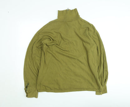 Vintage Thatchreed Norwegian Army Men's Green Fleece 1/4 Zip Sweatshirt S
