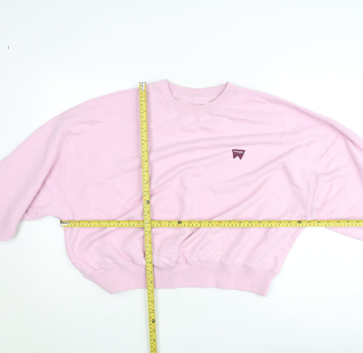 Wrangler Women Pink Crew Neck Cotton Pullover Sweatshirt Size S