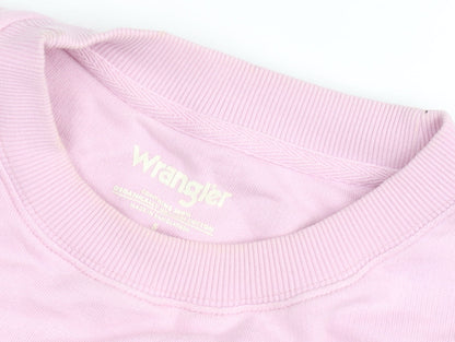 Wrangler Women Pink Crew Neck Cotton Pullover Sweatshirt Size S