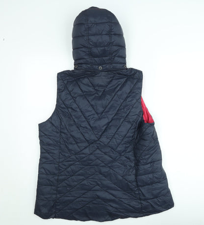 Barbour Women’s Blue Hooded Quilted FibreDown Puffer Waistcoat Size 18