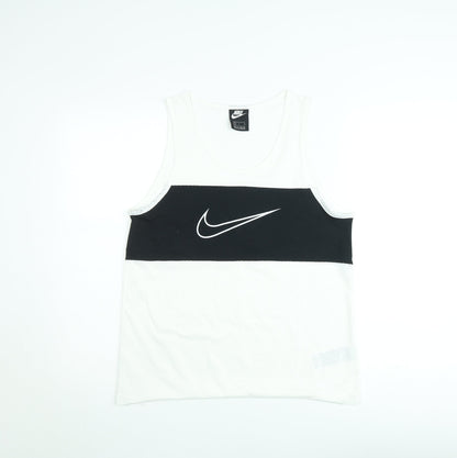 Nike Women's Black White Colourblock Mesh Tank Top Size S