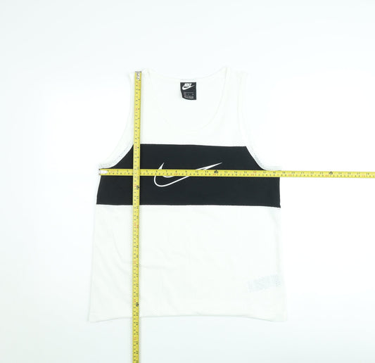 Nike Women's Black White Colourblock Mesh Tank Top Size S