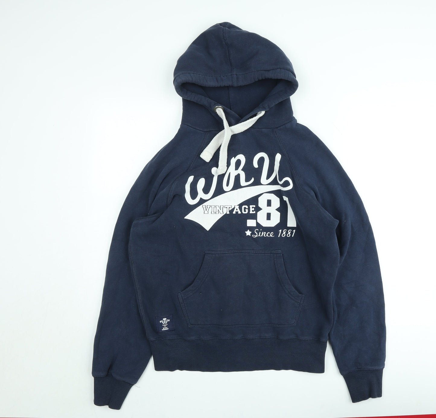 WRU Men's Blue Small Pullover Hoodie Vintage 81 Rugby Sweatshirt