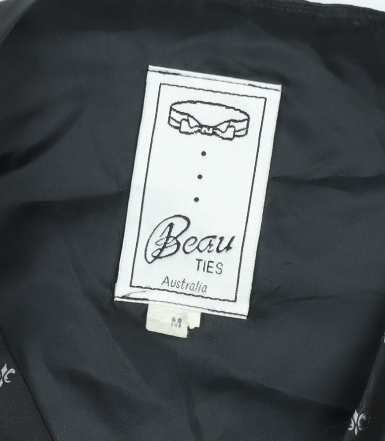 Beau Ties Mens Black Geometric Waistcoat M Formal Classic Vest