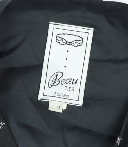 Beau Ties Mens Black Geometric Waistcoat M Formal Classic Vest