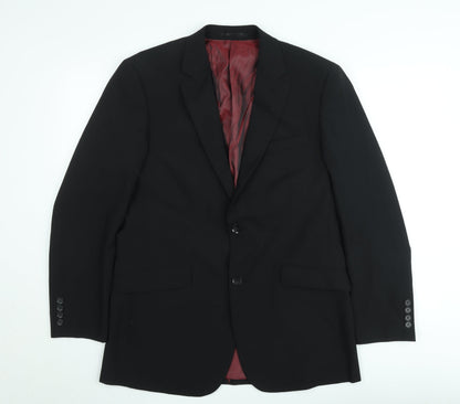 Skopes Men's Black Wool Blend Regular Fit Two Button Suit Jacket 40R