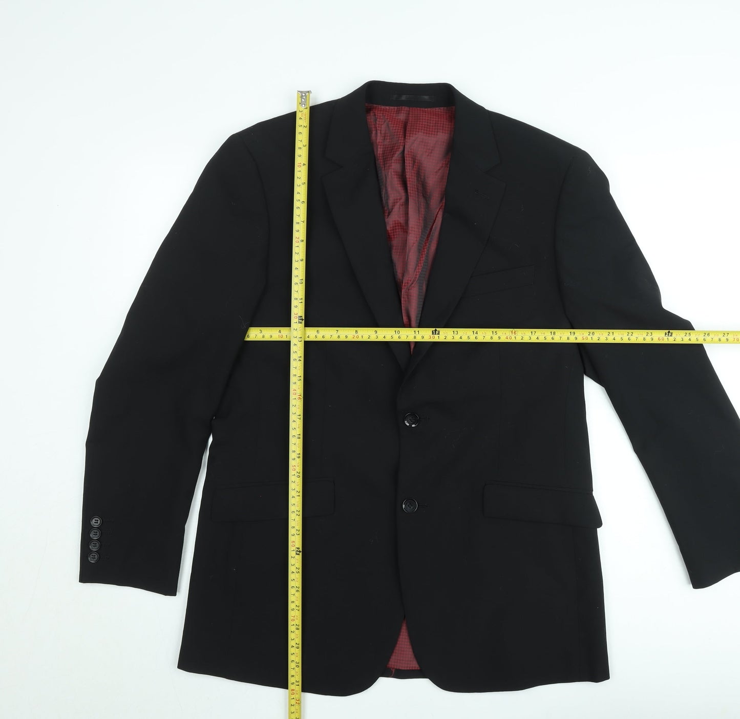 Skopes Men's Black Wool Blend Regular Fit Two Button Suit Jacket 40R