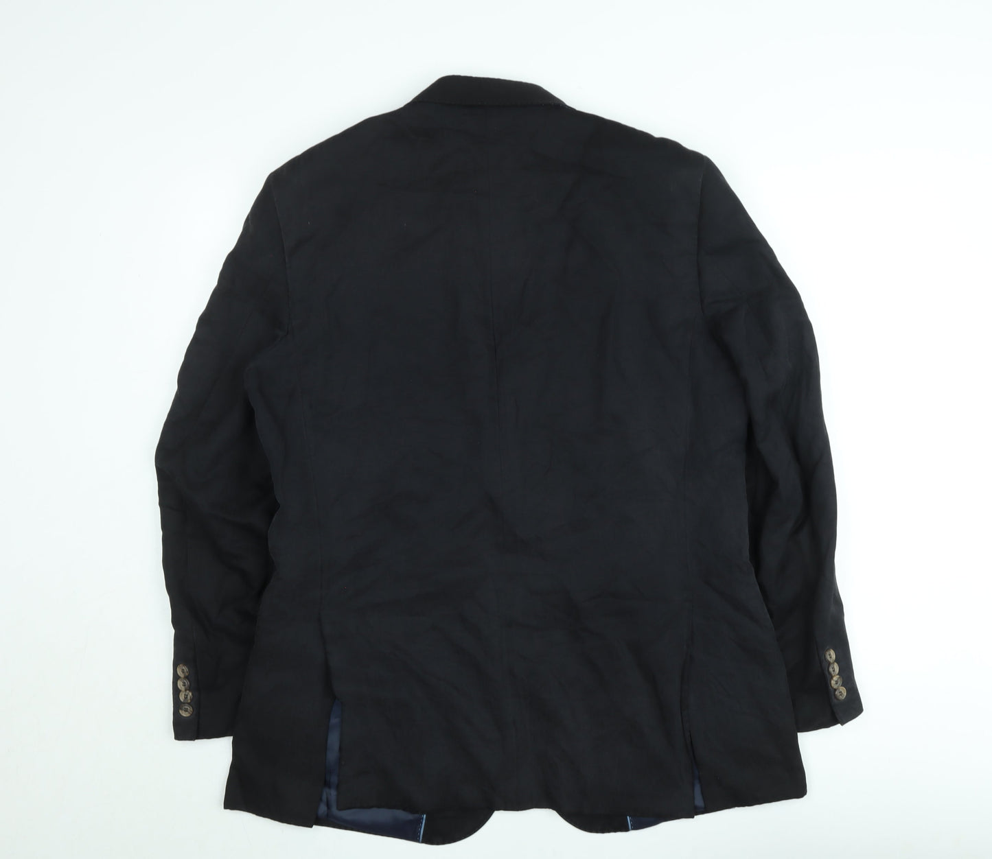 John Lewis Men Black Linen Regular Fit Blazer Jacket Size 40R