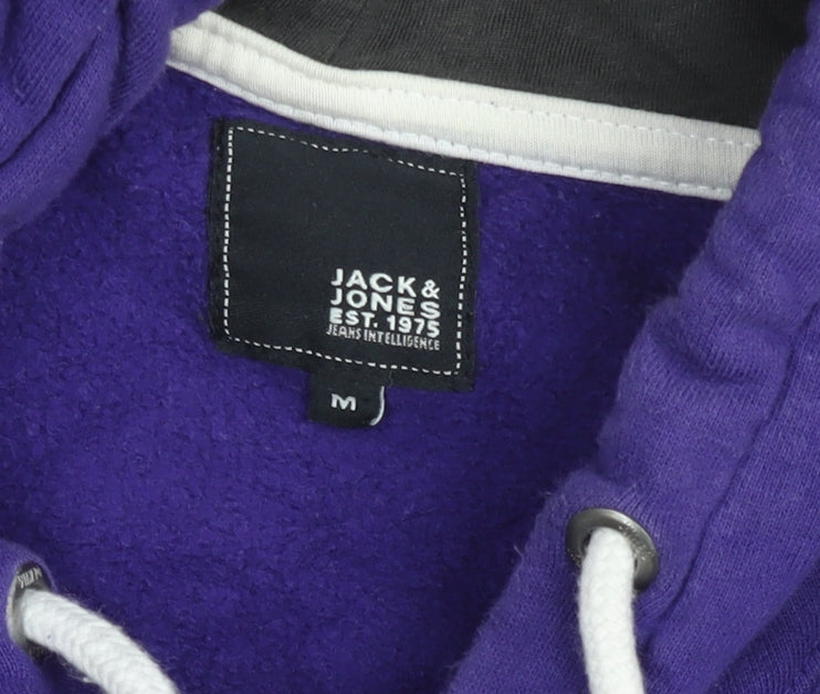 Mens UK Size M JACK & JONES Purple Pullover Hoodie