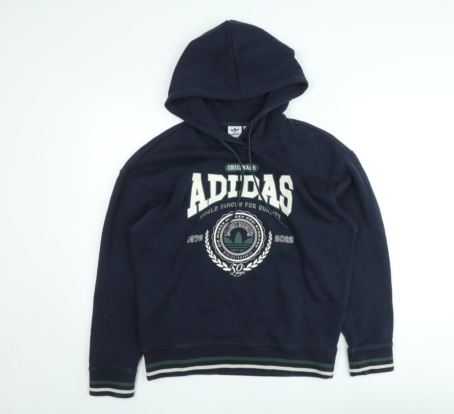 Adidas Originals Navy Hoodie Womens Size 10 Pullover Sweatshirt