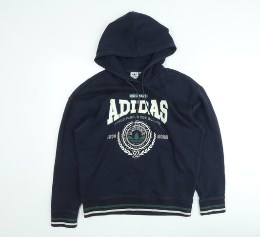 Adidas Originals Navy Hoodie Womens Size 10 Pullover Sweatshirt