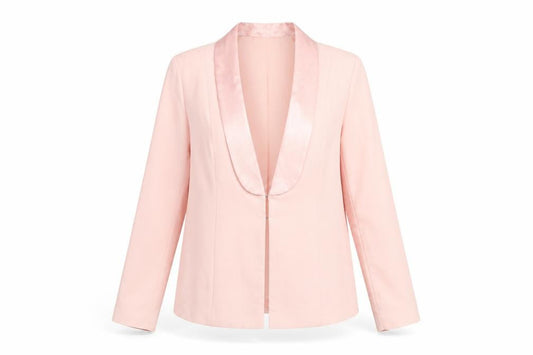 PrettyLittleThing Women's Pink Shawl Collar Blazer UK 12