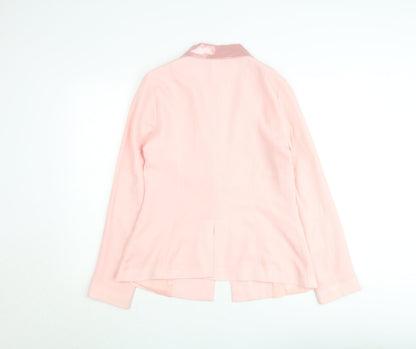 PrettyLittleThing Women's Pink Shawl Collar Blazer UK 12