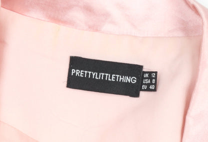PrettyLittleThing Women's Pink Shawl Collar Blazer UK 12