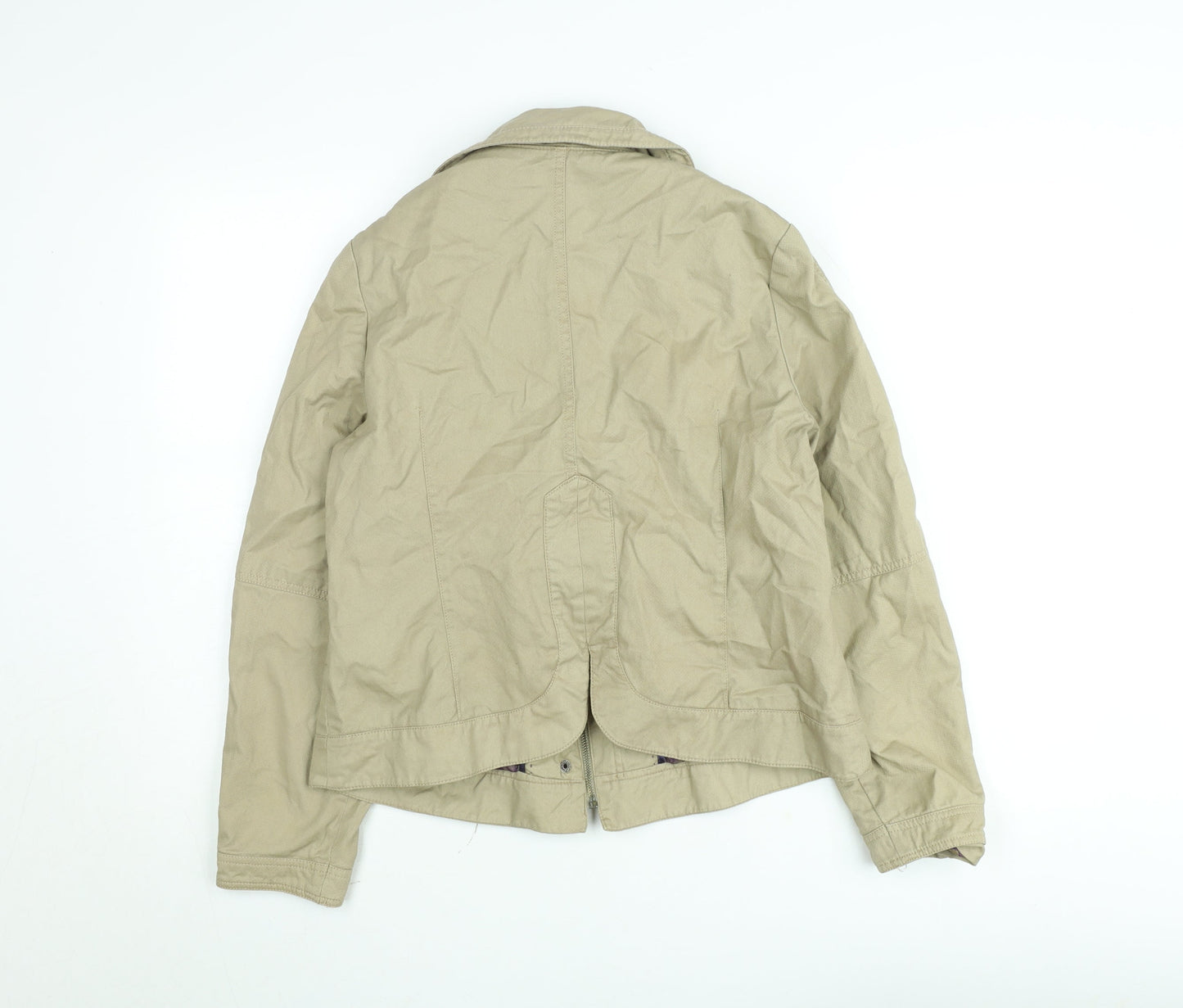 Anne Bonin Women Beige Size 14 Classic Twill Short Jacket