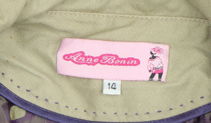Anne Bonin Women Beige Size 14 Classic Twill Short Jacket