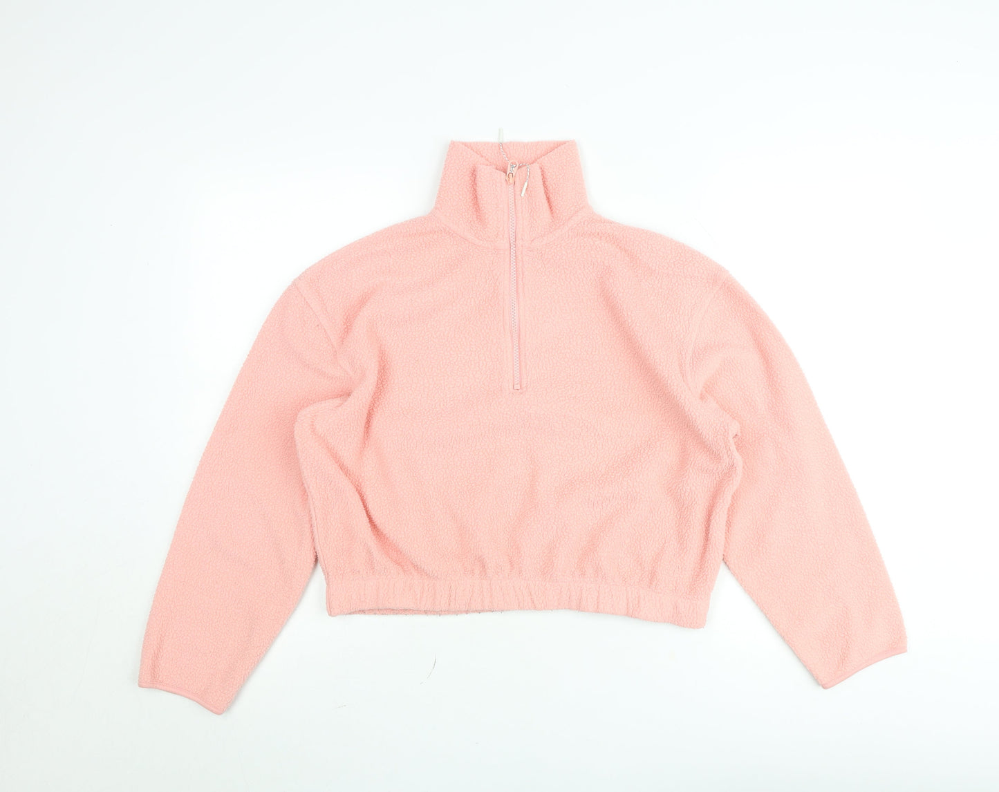 Weekday Women's Pink Fleece Half Zip Pullover Sweatshirt XS