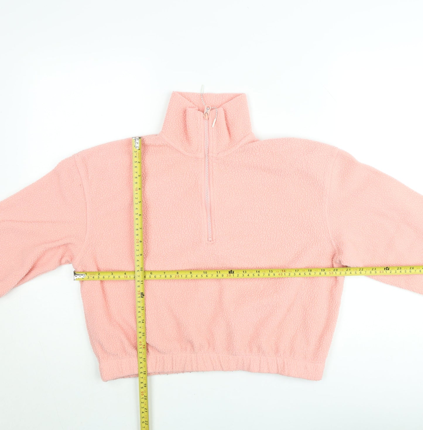 Weekday Women's Pink Fleece Half Zip Pullover Sweatshirt XS