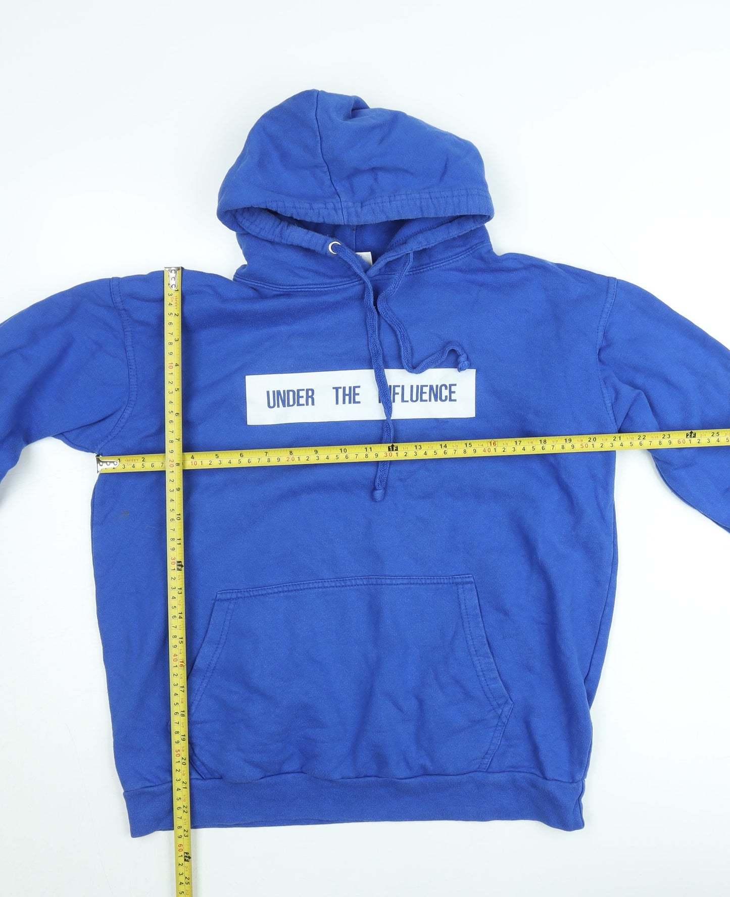 Stars & Stripes Mens Blue Pullover Hoodie L Graphic Print Cotton
