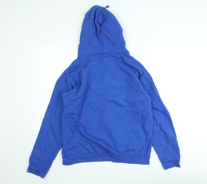 Stars & Stripes Mens Blue Pullover Hoodie L Graphic Print Cotton
