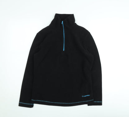 Campri Men's Black Fleece 1/4 Zip Pullover Sweatshirt M