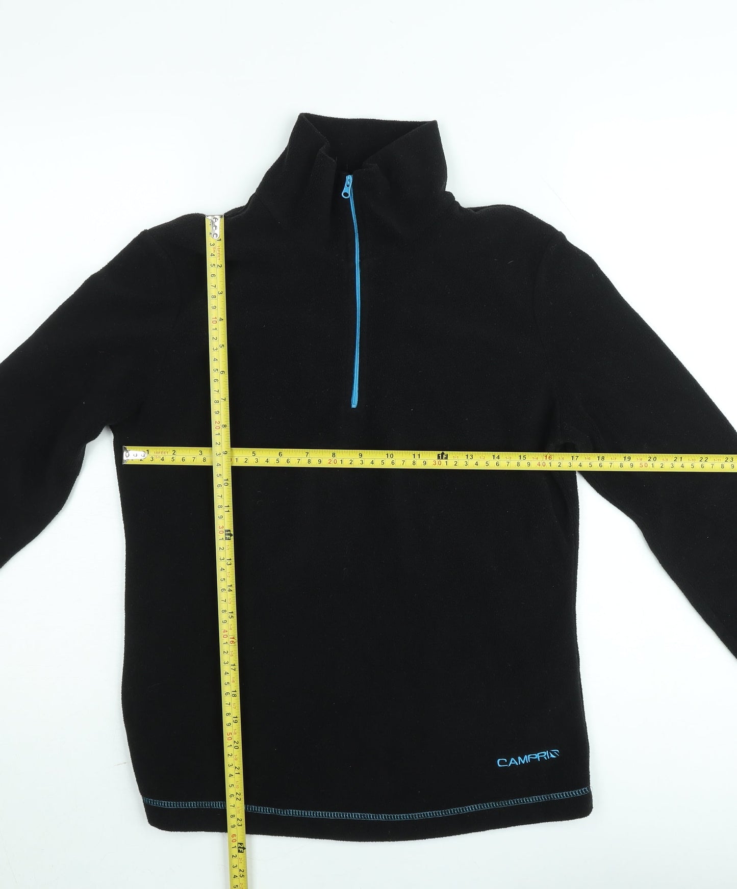 Campri Men's Black Fleece 1/4 Zip Pullover Sweatshirt M