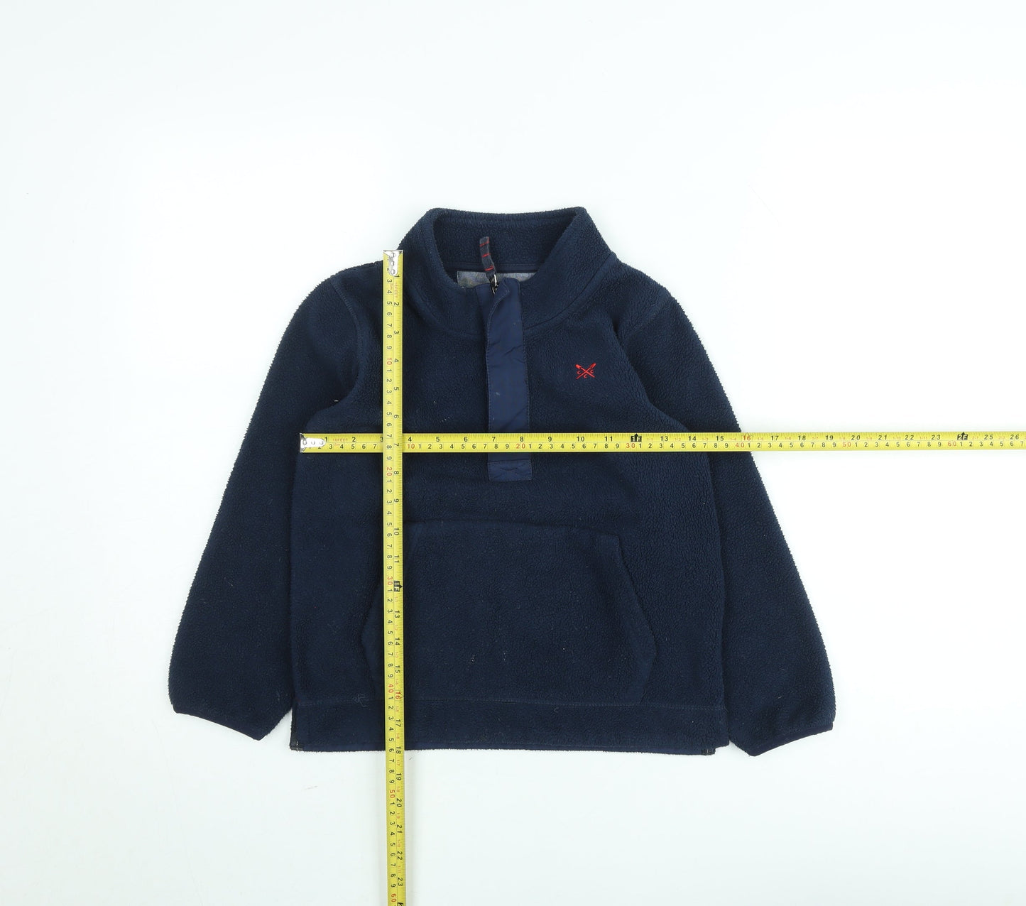 Crew Clothing Kids Boys Navy Fleece Jumper 7-8 Years Half Zip Warm Pullover