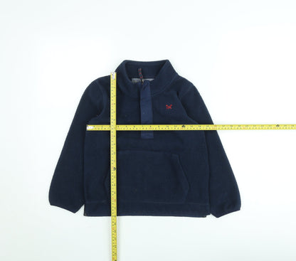 Crew Clothing Kids Boys Navy Fleece Jumper 7-8 Years Half Zip Warm Pullover