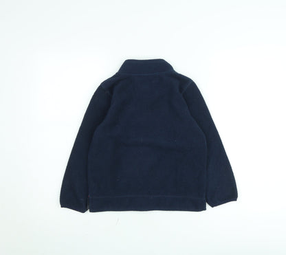 Crew Clothing Kids Boys Navy Fleece Jumper 7-8 Years Half Zip Warm Pullover