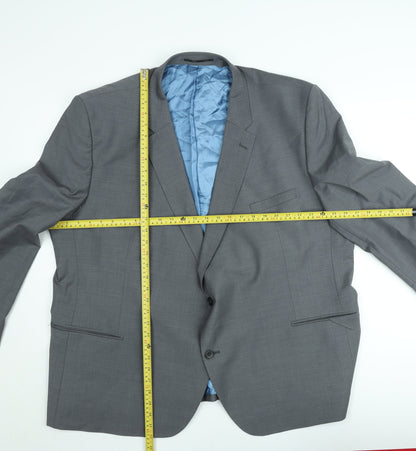 Yunsa Grey Men's Suit Jacket 56S Wool Blend Classic Fit