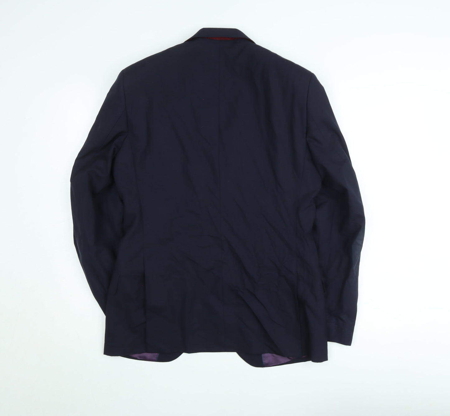 REDA Men's Blue 38R Wool Single-Breasted Blazer Jacket
