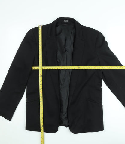 Oasis Women Black Size 12 Single-Breasted Notch Blazer Jacket