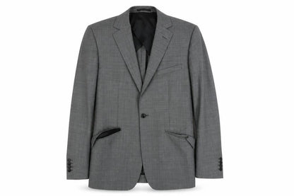 Reiss Men's Grey Check Wool Suit Jacket 36R Classic Formal