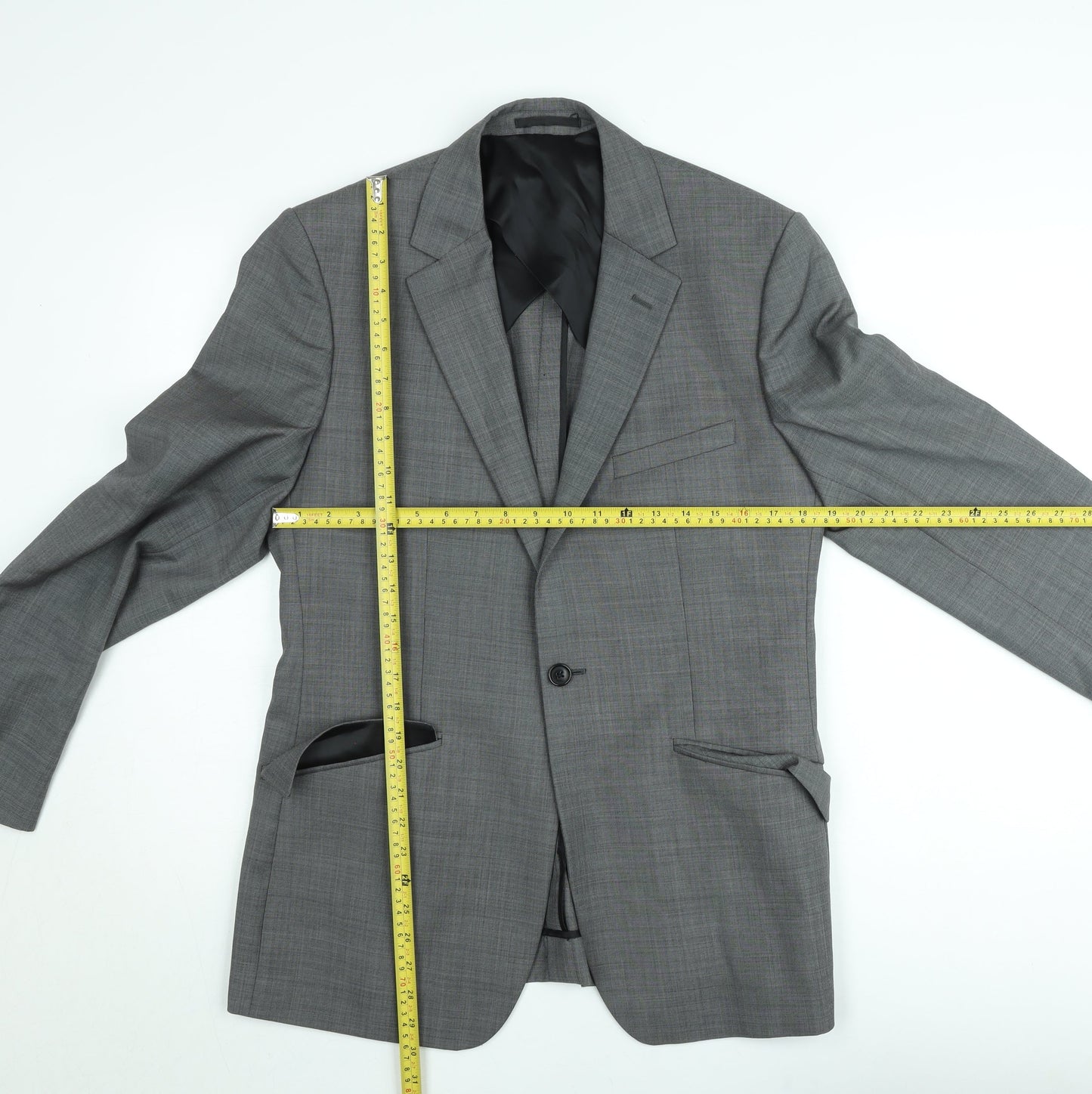 Reiss Men's Grey Check Wool Suit Jacket 36R Classic Formal