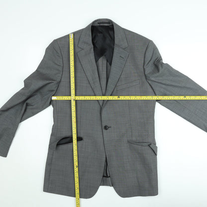 Reiss Men's Grey Check Wool Suit Jacket 36R Classic Formal