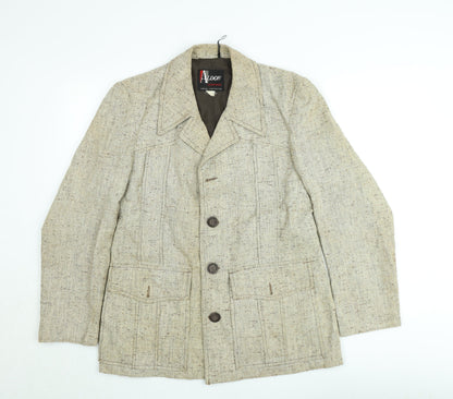 Aldon Womens Beige Wool Blend Tweed Single Breasted Blazer Jacket XL