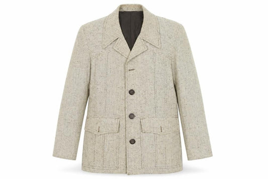 Aldon Womens Beige Wool Blend Tweed Single Breasted Blazer Jacket XL