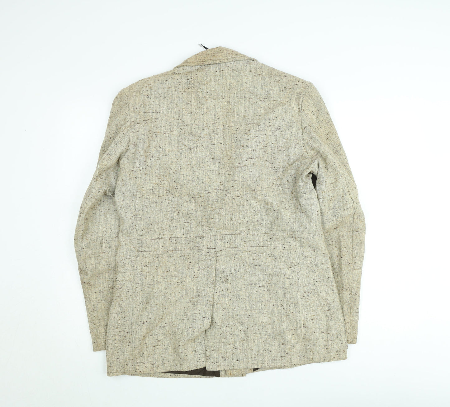 Aldon Womens Beige Wool Blend Tweed Single Breasted Blazer Jacket XL
