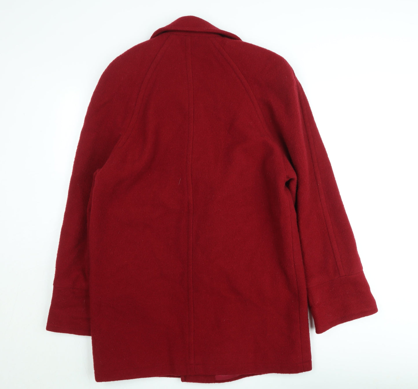 Definitions Women's Red Wool Pea Coat Size 12 Lined Classic Style
