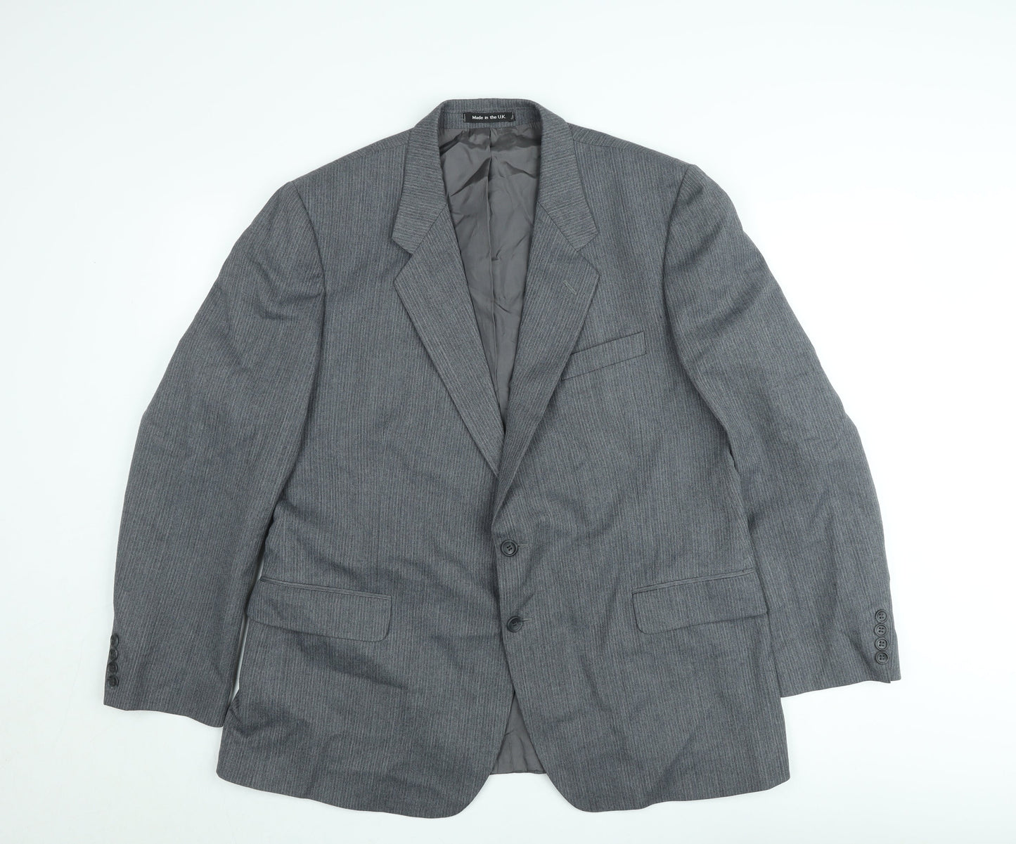 Marks and Spencer St Michael Men's Grey 44 Short Wool Blend Blazer Jacket