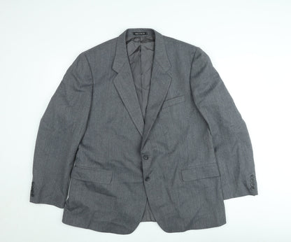 Marks and Spencer St Michael Men's Grey 44 Short Wool Blend Blazer Jacket