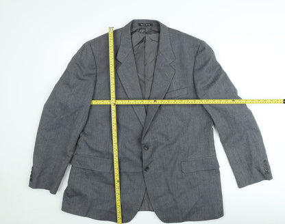 Marks and Spencer St Michael Men's Grey 44 Short Wool Blend Blazer Jacket