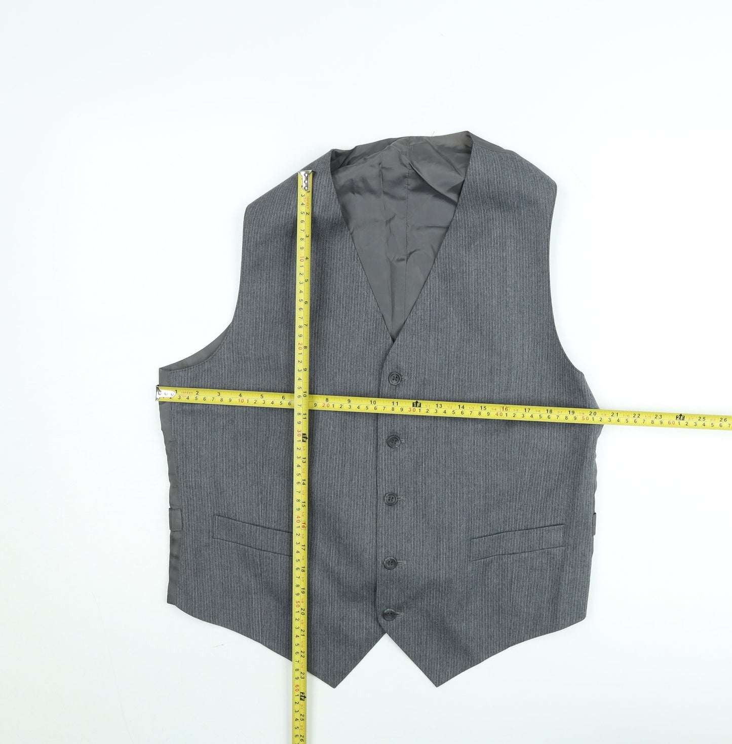 Marks and Spencer St Michael Men's Grey Wool Waistcoat 44 Short Classic Fit