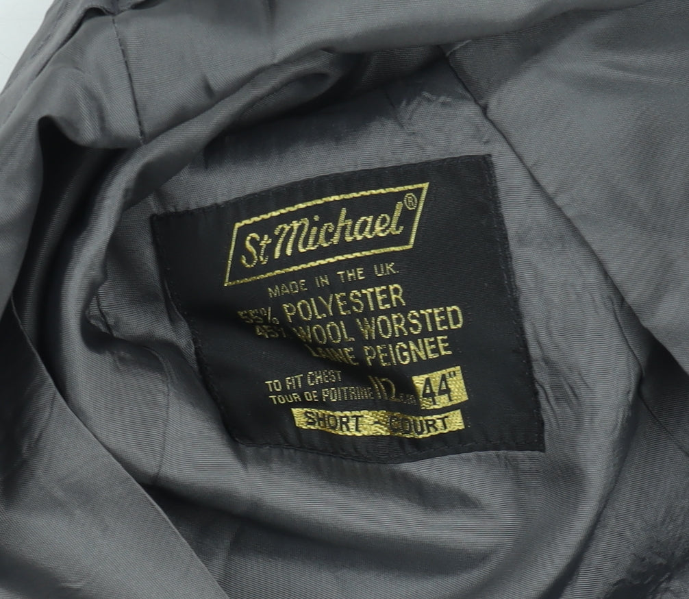 Marks and Spencer St Michael Men's Grey Wool Waistcoat 44 Short Classic Fit