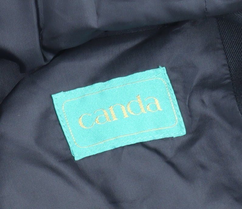 Canda Men's Navy Wool Double-Breasted Blazer Size 38 Regular