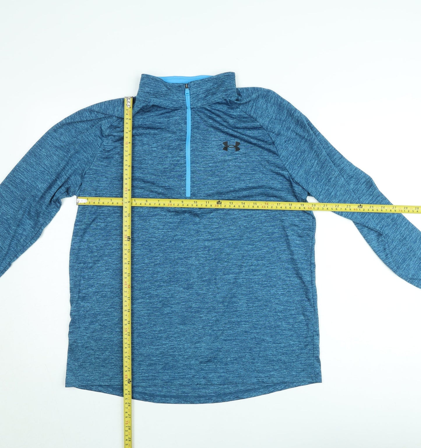 Under Armour Mens Blue 1/4 Zip Pullover Sweatshirt L Sports Fit